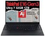 Lenovo ThinkPad E16 Gen 3 Business AI PC Laptop (16" FHD+ Anti-Glare, Intel 16-Core Ultra 7 255H (> i9-13900H), 32GB DDR5 RAM, 1TB SSD) Thunderbolt 4, 5MP Webcam, Fingerprint Reader, Win 11 Pro