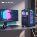 STGAubron Gaming PC Computer Desktop, Radeon RX 580 8G, Intel Core I7 8th up to 4.1GHz, 16G DDR4, 1T SSD, WiFi 6 & BT 5.2, RGB Fan x4, Windows 11 Home