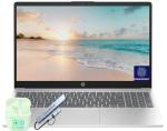 HP 15.6" FHD Business & Student Laptop Computer, 16GB RAM 256GB SSD, 8-Cores Intel Core i3 Processor, Windows 11 with PLUSERA Earphones & 8-in-1 Hub Included, Fingerprint Reader, Natural Silver