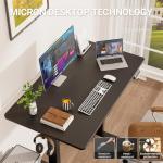 Veken 47.2" Standing Desk, Adjustable Height Office Desk with Wood Desktop, Computer Table for Home Work, Study and Gaming, Small Spaces, Modern Furniture, Black