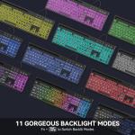 MARVO Large Print Backlit Keyboard, WK712 Wired Computer Keyboards with 7 Colors & 11 Modes Backlight, Tablet Phone Holder and Quiet Light Up Keys, Full-Size Gaming Keyboard for Windows, Mac