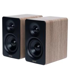 Edifier M60 Multimedia Speaker Bluetooth 5.3, 66W RMS, Hi-Res Audio & Hi-Res Wireless Audio, LDAC,3" Mid Bass & 1" Tweeter, USB-C & Aux Inputs, Compact Desktop Speaker – Classic Oak