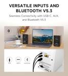 Edifier M60 Multimedia Speaker Bluetooth 5.3, 66W RMS, Hi-Res Audio & Hi-Res Wireless Audio, LDAC,3" Mid Bass & 1" Tweeter, USB-C & Aux Inputs, Compact Desktop Speaker – Classic Oak