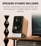 Edifier M60 Multimedia Speaker Bluetooth 5.3, 66W RMS, Hi-Res Audio & Hi-Res Wireless Audio, LDAC,3" Mid Bass & 1" Tweeter, USB-C & Aux Inputs, Compact Desktop Speaker – Classic Oak