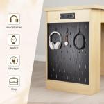 Karzibo 55" Modern Fluted Office Desk with Storage Cabinet & Drawers, Computer Writing Desk with Power Outlet, Pegboard, Built-in Shelves & Keyboard Tray for Study, Home Office (Light Oak)