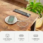 Huuger 55 x 24 inch Desk with Power Outlets & USB-C, Deeper & Thicker Desktop, Robust Metal Tubes, Computer Desk, Heavy Duty Office Desk, Work Gaming Desk for Home Office, Rustic Brown