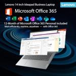 Lenovo IdeaPad Laptop with Microsoft 365 Office, Intel High Performance CPU, 8GB RAM, 1.2TB Storage(1TB Cloud & 256GB SSD), 500GB Portable Drive,11 Hour Battery, SD-Card Reader, Windows 11,w/o Mouse