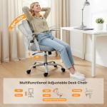Sweetcrispy Home Office Managerial Executive Chair, Flip Up Armrest Ergonomic Mesh Adjustable Swivel Mid-Back Computer Desk Chair with Comfortable Lumbar Support, Comfy Arms for Bedroom,Study