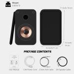 LONPOO Computer Speakers for Desktop and Laptop,30 Watts RMS Bluetooth Bookshelf Speakers with 3" Aluminium Speaker,Aux,Sold As Pair