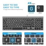 OMOTON Wired Keyboard for Mac, Large Print Backlit Keyboard with Numeric Keypad, Dual Interface (USB C + A), 7 Colors Light UP and Easy to See Big Letters for MacBook Pro/Air, Mini, iMac, Space Grey