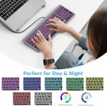 OMOTON Wired Keyboard for Mac, Large Print Backlit Keyboard with Numeric Keypad, Dual Interface (USB C + A), 7 Colors Light UP and Easy to See Big Letters for MacBook Pro/Air, Mini, iMac, Space Grey