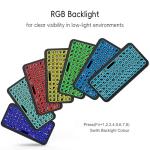 iPazzPort Mini Bluetooth Wireless Keyboard with 8-Color Backlight, Compact Couch Small Keyboard, Rechargeable, for Laptop, Tablet, Smartphone, Travel & Home