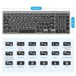OMOTON Wired Keyboard for Mac, Large Print Backlit Keyboard with Numeric Keypad, Dual Interface (USB C + A), 7 Colors Light UP and Easy to See Big Letters for MacBook Pro/Air, Mini, iMac, Space Grey