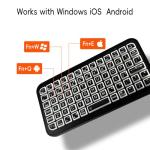 iPazzPort Mini Bluetooth Wireless Keyboard with 8-Color Backlight, Compact Couch Small Keyboard, Rechargeable, for Laptop, Tablet, Smartphone, Travel & Home
