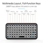iPazzPort Mini Bluetooth Wireless Keyboard with 8-Color Backlight, Compact Couch Small Keyboard, Rechargeable, for Laptop, Tablet, Smartphone, Travel & Home