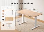BANTI 48 × 24 Inches Standing Desk, Ergonomic, Electric Height Adjustable, Sit and Stand Up, Computer Office Desk with Splice Board, White Frame/Maple Top