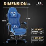 Gamtimer Gaming Chair, 400 lbs Adult Chair, High Back Computer Chair with Footrest and Linked Armrests, Office Video Game Chair with Lumbar Support (Blue)