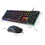 Gaming Keyboard and Mouse Combo, K1 RGB LED Backlit Wired Keyboard with 104 Key Computer PC Gaming Keyboard for PC/Laptop (Black)