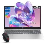 HP 2026 17 inch laptops, 16GB RAM 512GB SSD Windows 11 Pro, Intel Core i3-N305, 17.3" FHD IPS, Up to 9.5 Hours Battery Life–Business Laptop for Work & Students, AI Copilot, Type-c, G255 Accessory Kit