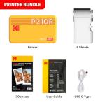 Kodak Mini 2 Retro 4PASS Portable Photo Printer, 2.1x3.4 inches, 38 Sheets Bundle, White
