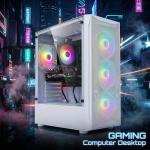 STGAubron Gaming PC Computer Desktop, GeForce GTX 1660 Ti 6G, Intel Core I7 up to 3.9 GHz, 16G RAM, 512G SSD, WiFi, BT 5.0, RGB Fan x 6, Windows 11 Home, White