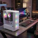 STGAubron Gaming PC Computer Desktop, GeForce GTX 1660 Ti 6G, Intel Core I7 up to 3.9 GHz, 16G RAM, 512G SSD, WiFi, BT 5.0, RGB Fan x 6, Windows 11 Home, White