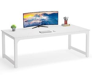 Tribesigns Modern Computer Desk, 78.7 x 39.4 inch X Large Executive Office Desk Computer Table Study Writing Desk Workstation for Home Office,White