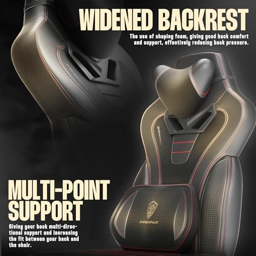 Dowinx Black Gaming Chair with Footrest and Massage