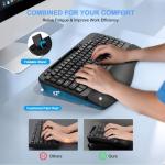 Ergonomic Wireless Keyboard with Cushioned Wrist Rest, Wave Keys, Phone Holder, Comfortable Natural Typing, 2.4GHz Full Size Cordless USB Computer Keyboard for Windows, Mac OS, Laptop, PC (Black)