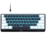 Rii RK806 60% Mechanical Gaming Keyboard,61 Keys Compact Wired Keyboard with Blue Backlight,Clicky Blue Switch,Anti-ghosting,for Windows Laptop PC Mac(Black&White)