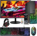 Dell Gaming OptiPlex Desktop RGB Computer PC, Intel Core i5, Radeon RX 550 4G, 16GB RAM, 512GB SSD, 24 Inch HDMI Monitor, RGB Keyboard Mouse and Headset, WiFi, Windows 11 Pro (Renewed)
