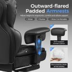 GTRACING Big and Tall Gaming Chair 400lbs Heavy Duty Office Chair with Footrest, High Back Pocket Spring Lumbar Support, Ergonomic Wide Comfy Seated Cushion for Lower Back Pain Relief, Earth-Black