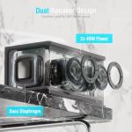 RK ROYAL KLUDGE SH100 Bluetooth Speaker, 40W Dynamic Driver with Enhanced Bass, Wireless Stereo Sound Portable Desktop Speaker, RGB Lights, Fast Charging, TWS Pairing for 360° Audio, Black