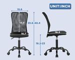 FDW Home Office Chair Mid Back Mesh Desk Chair Armless Computer Ergonomic Task Rolling Swivel Chair Back Support Adjustable Modern with Lumbar Support,Black