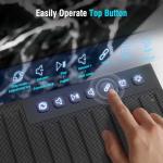 RK ROYAL KLUDGE SH100 Bluetooth Speaker, 40W Dynamic Driver with Enhanced Bass, Wireless Stereo Sound Portable Desktop Speaker, RGB Lights, Fast Charging, TWS Pairing for 360° Audio, Black