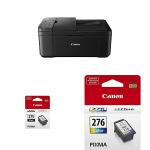 Canon PIXMA TR4720 All-in-One Wireless Printer Home use, with Auto Document Feeder, Mobile Printing and Built-in Fax, Black PG-275 Black Ink Tank, CL-276 Color Ink Cartridge