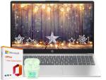 HP 15.6" Laptop with Microsoft Office 365 Included, Intel 4-Core Processor, 1.1TB Storage (1TB OneDrive and 128GB SSD), Windows 11, PLUSERA Earphones, Natural Silver (32GB RAM)