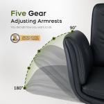 amseatec Criss Cross Chair with Armrests & Wheels, PU Leather Vanity Chair, Comfortable Adjustable Swivel Computer Office Desk Chairs for Home, Make Up, Bed Room (Black)