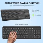 EDJO Wireless Keyboard, 2.4G Full-Sized Cordless USB Silent Computer Keyboard, Ergonomic Tilt Angle, Sleep Mode, Long Battery Life, for Windows, Mac OS Laptop/PC/Desktop/Notebook