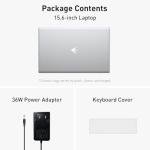 Auusda Business Laptop Computer for Work, Notebook PC for College Students, 15.6" FHD Display, 4-Core Processor, Backlit Keyboard, Fingerprint Sensor, Up to 10TB Storage, 16GB RAM, 1TB SSD, Silver