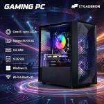 STGAubron Gaming PC Computer Desktop, Intel Core i5 up to 3.6G, Radeon RX 550, 16G RAM, 512G SSD, WiFi 6, BT 5.0, RGB Fan x2, Windows 11 Home