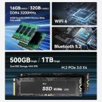 Beelink EQR5 Mini Pc, AMD Ryzen 5 5500U (6C/12T,up to 4.0 GHz),Mini Computers with 16 GB DDR4 RAM 500 GB M.2 SSD, 4K Dual Display, Dual 1000Mbps LAN, USB3.0, WiFi 6, BT 5.2