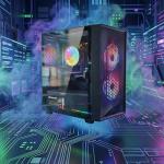 STGAubron Gaming PC Computer Desktop, Intel Core i5 up to 3.6G, Radeon RX 550, 16G RAM, 512G SSD, WiFi 6, BT 5.0, RGB Fan x2, Windows 11 Home