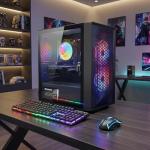 STGAubron Gaming PC Computer Desktop, Intel Core i5 up to 3.6G, Radeon RX 550, 16G RAM, 512G SSD, WiFi 6, BT 5.0, RGB Fan x2, Windows 11 Home
