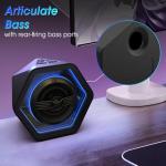 BESTISAN Computer Gaming Speakers with 8 RGB Modes, Compact Design, DC Powered Desktop Speaker with 3 EQ Modes, 50W Active Speakers with Bluetooth 5.3, AUX in, Headphone, Type-C Port for PC/Laptop/TV