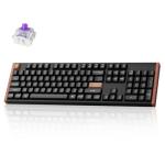 Keychron K10 HE Hall Effect Keyboard Wireless, Magnetic Switch Hot Swappable, Adjustable Actuation Rapid Trigger Mode with Aluminum + Wood Frame, Full-Size Custom RGB for Mac Windows Linux - Black