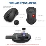 Wireless Keyboard and Mouse Combo, EDJO 2.4G Full-Sized Ergonomic Computer Keyboard with Wrist Rest and 3 Level DPI Adjustable Wireless Mouse for Windows, Mac OS Desktop/Laptop/PC