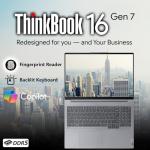 Lenovo ThinkBook 16 G7 Business Laptop, 16” FHD+, AMD Ryzen 7 7735HS, 32GB DDR5, 1TB NVMe, WiFi 6E + BT, Backlit KB, Fingerprint Reader, HD Webcam, Win 11 Pro