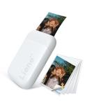 Liene 2x3” Photo Printer, Mini Picture Printer w/ 10 Zink Adhesive Paper, Bluetooth 5.0, Compatible w/iOS & Android, Portable Color Mono Instant Sticker Printer for iPhone, Smartphone, Pearl White
