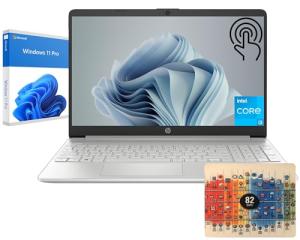 HP 15.6-inch Touchscreen Laptop for Business and Student, i3-1215U (6-cores, Beat i5 1135G7), 16GB RAM, 512GB SSD, Windows 11 Pro, Silver